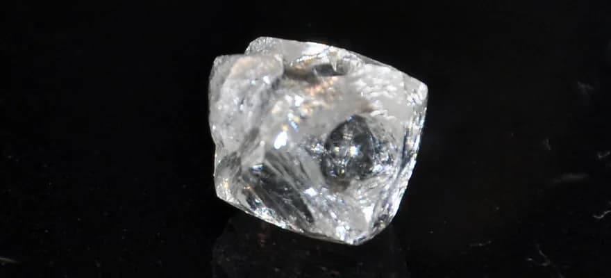 An uncut octahedral diamond crystal.